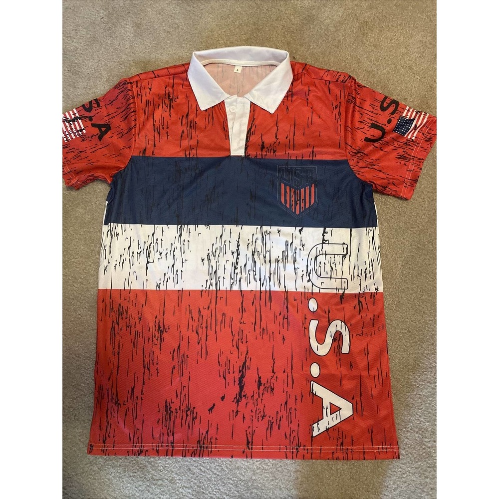U.S. US SOCCER USA UNITED STATES USMNT JERSEY Polo Mens Large